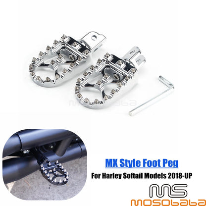 Motorcycle MX Foot Pegs for Harley FLDE FLFB FLHC FLSB FLSL FXBB FXLRS (2023)