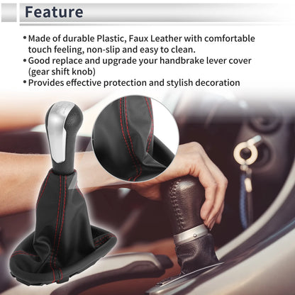 Plastic 5-Speed Gear Shifter Knob with Cover for Chevrolet Spark (2011-2015)