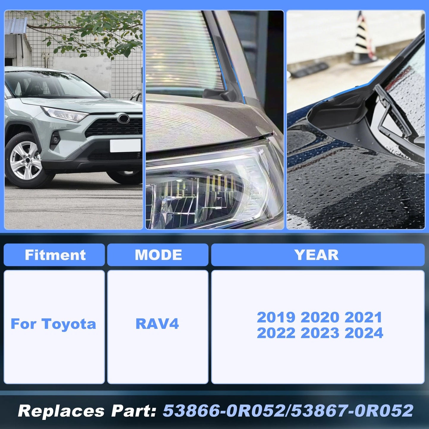 Front Windshield Wiper Cowl Trim Cover for Toyota RAV4 (2019-2024)