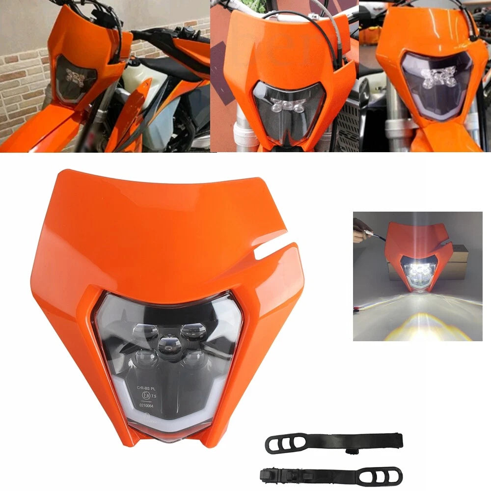 LED Headlight w/ DRL for KTM 250 300 350 450 500 EXC-F FC FE TC TE XC-W (2003-2023)