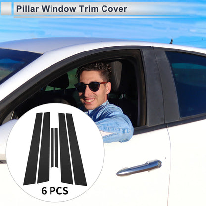 6 Pcs Door Pillar Window Trim for Mazda 6 (2003-2007) Black