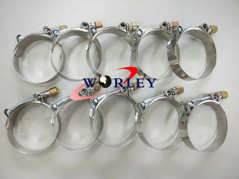 10 x 4" Stainless Steel T-Bolt Silicone Hose Clamps
