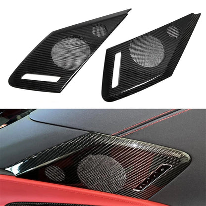 Real Carbon Side Door Speaker Covers for C8 Corvette Convertible Coupe (20-23)