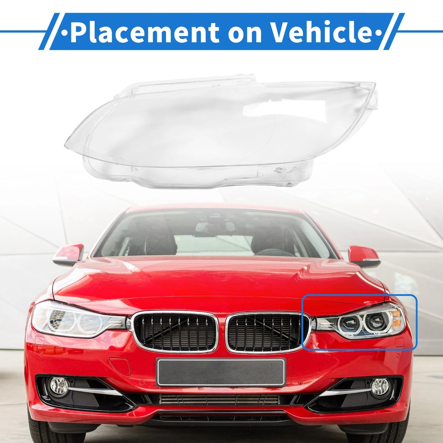 Car Front Left Headlight Lens Cover for BMW M3 E92 (2007-2013)
