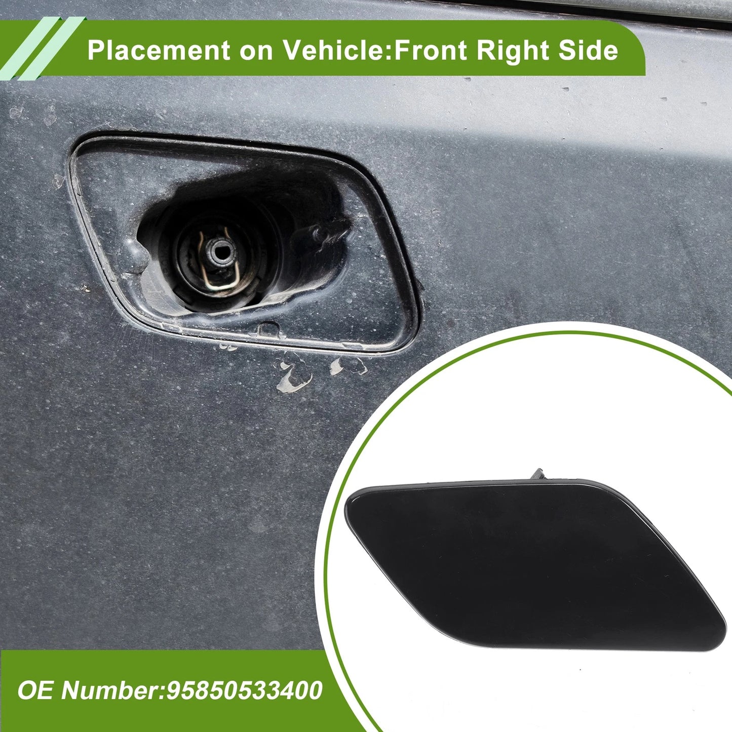 Right Washer Nozzle Cover Cap for Porsche Cayenne 92A Unpainted