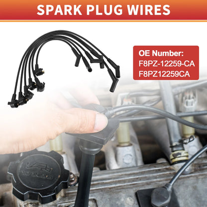 6 Pcs Spark Plug Wire Ignition Coil Cable for Ford Ranger (2001-2011)
