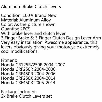 Pivot Brake Clutch Levers for Honda CR125R/250R CRF250R/CRF450X (2000-2023)