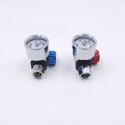 2 x Universal G1/4 Paint Spray Gun Regulator Gauge for All Vehicles