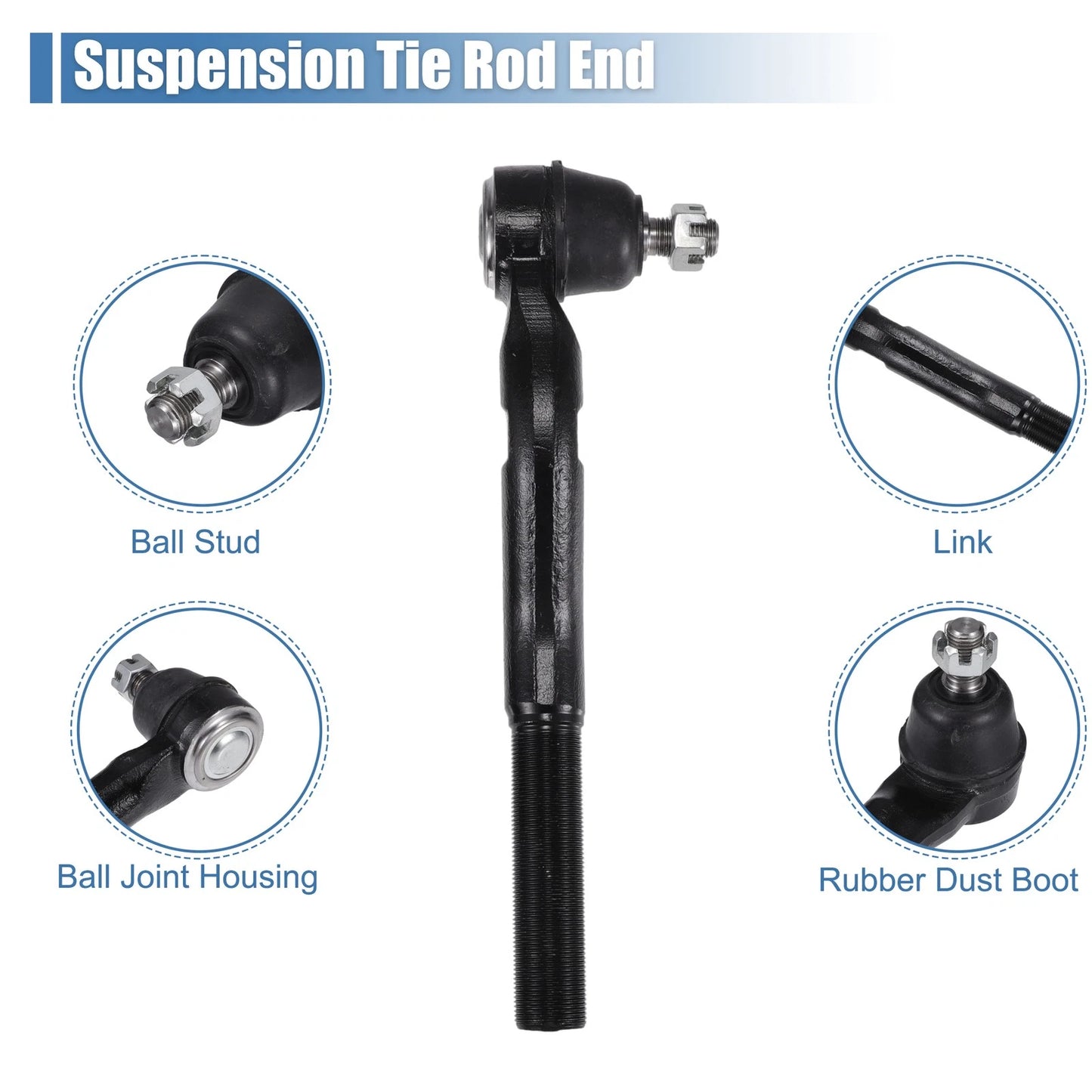 2 x Front Outer Tie Rod End Links Kit for Jeep Wrangler JK (2007-2018)