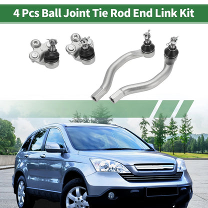 4 Pcs Front Suspension Kit Outer Tie Rod Ends Lower Ball Joint for Honda Civic (2006-2011)