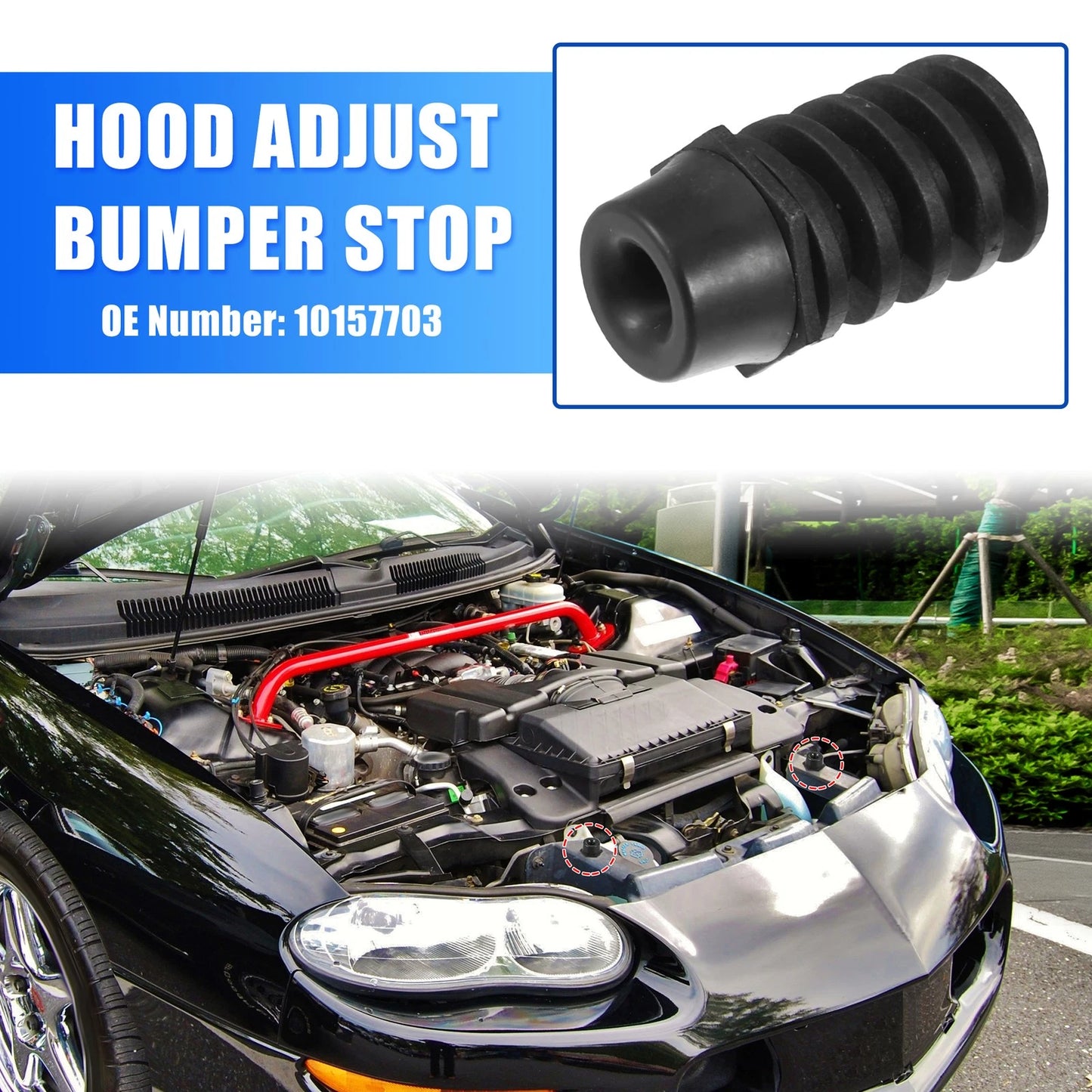 Front Hood Adjust Bumper Stop 2 x for Buick Regal (2011–2017)