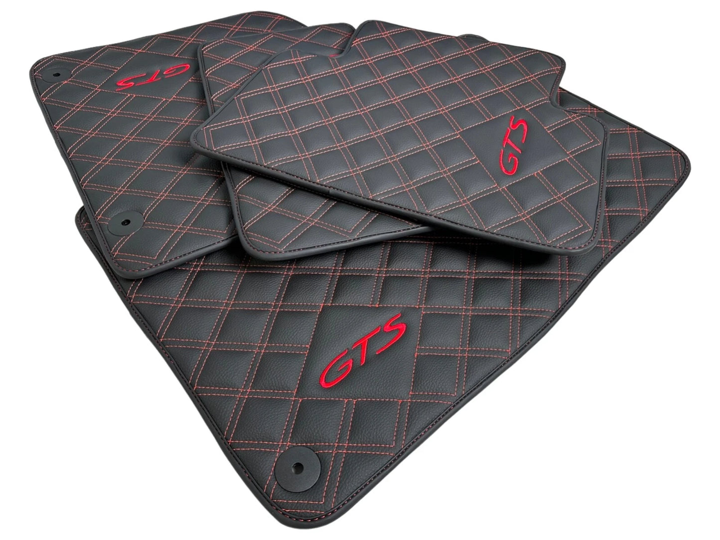 Leather Floor Mats for Porsche Macan GTS 2014-2023 LHD Carpet AutoWin Luxury