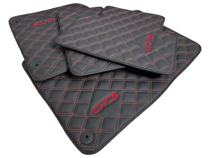 Leather Floor Mats for Porsche Macan GTS 2014-2023 LHD Carpet AutoWin Luxury