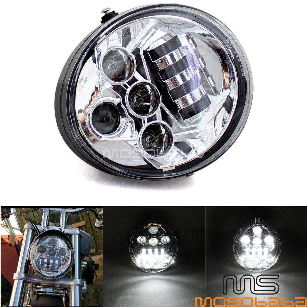 Chrome LED Projector Headlights for Harley VRSC VRSCA VRSCAW VRSCB (2002-2017)
