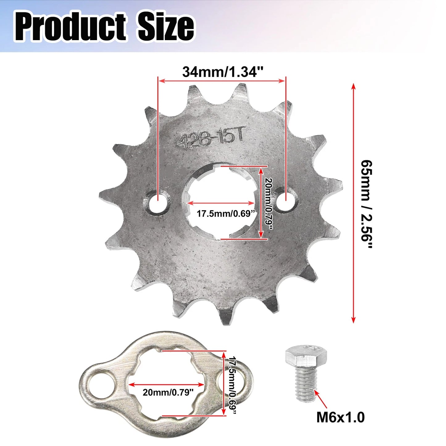 15T 20mm Front Engine Sprocket for Dirt Bike Mini Bike