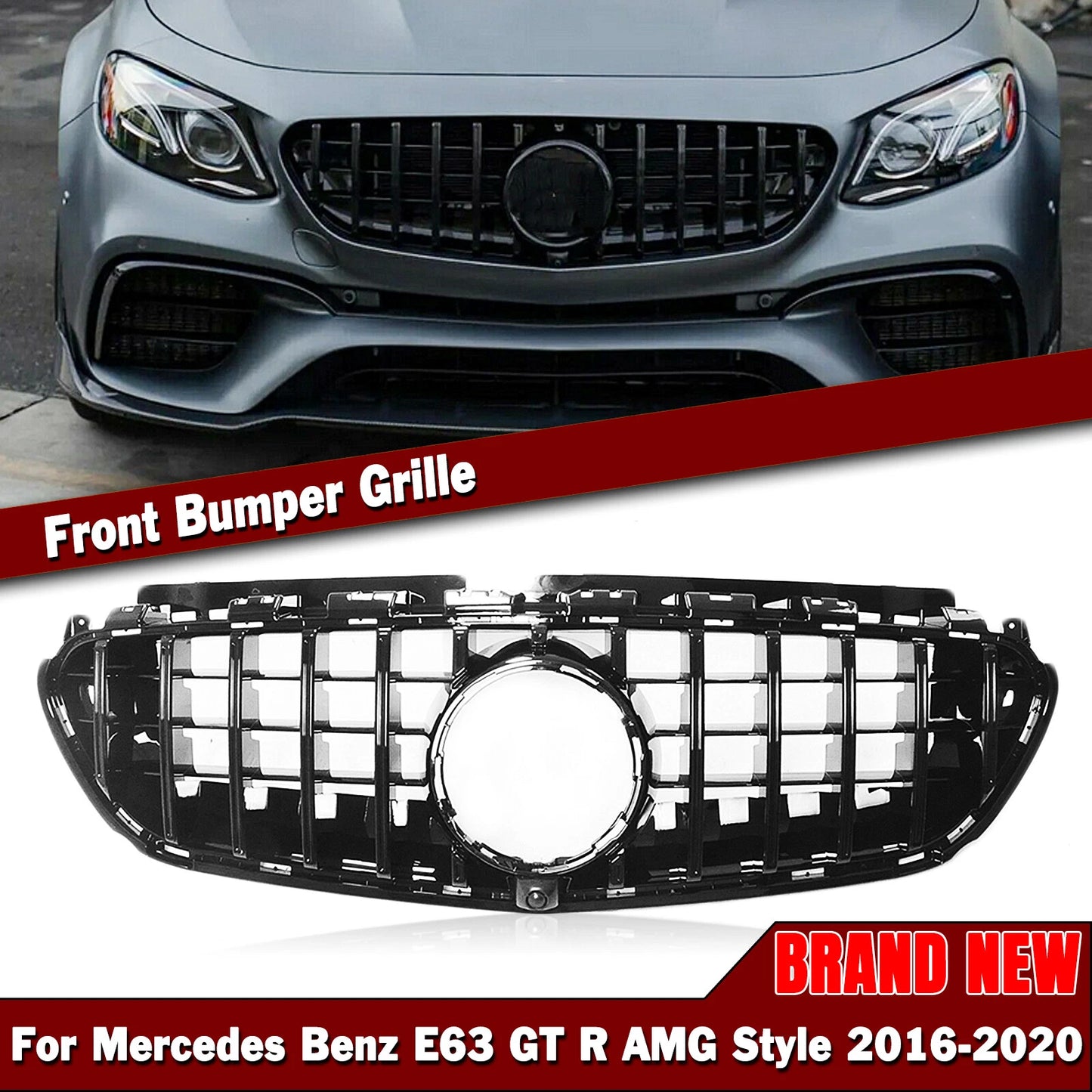 Grille for E63 W213 GT R Style Black (2016-2020)