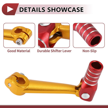 Folding Motorcycle Gear Shifter Lever Gold Tone Red Silver Tone for Bosuer M5