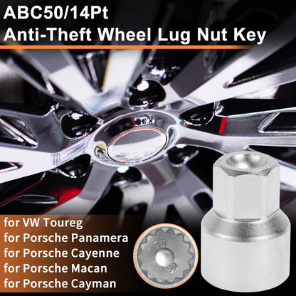 Wheel Lock Lug Nut for VW Toureg Locking Nut Key Socket Removal Tool