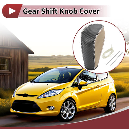 Car Gear Shift Knob Cover for Ford Fiesta (2009-2012) - 1 x Black Beige