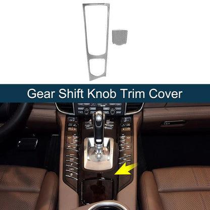 ABS Gear Shift Knob Cover Sticker for Porsche Panamera (2010-2016) Silver Tone