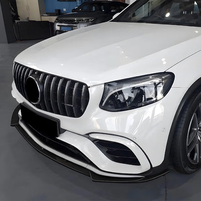 Gloss Black Front Bumper Lip for Benz GLC63 AMG X253 (2016-2019)