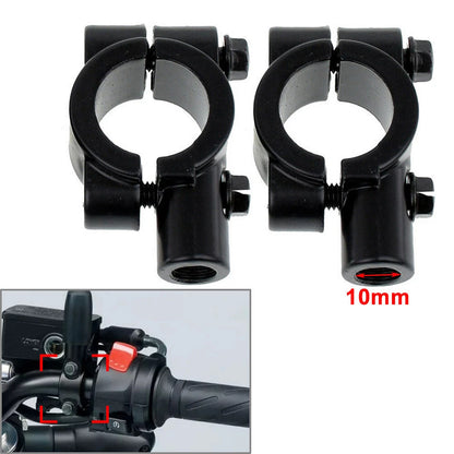 22MM M10 Black Motorcycle Handlebar Mirror Mount Clamp