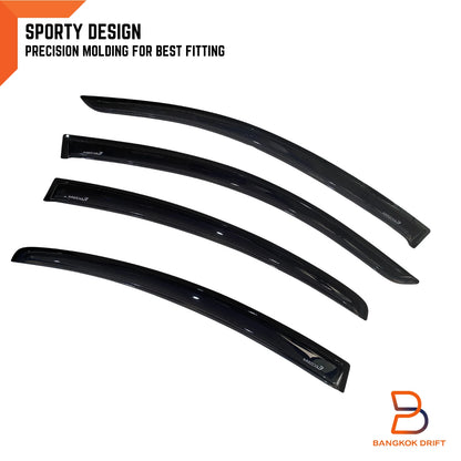Tinted Black Weather Shield Visor Rain Guard for Mazda 3 BK Sedan (2003-2009)