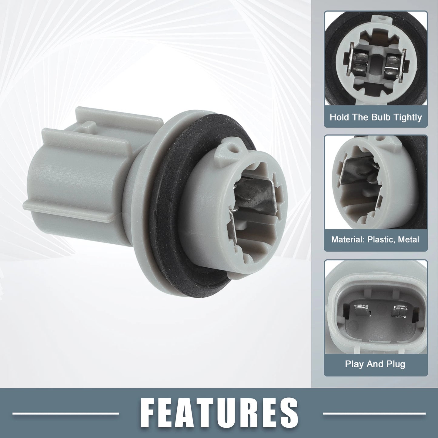 Light Bulb Socket for Toyota RAV4 2013-2018 (2 x Plastic Sockets)