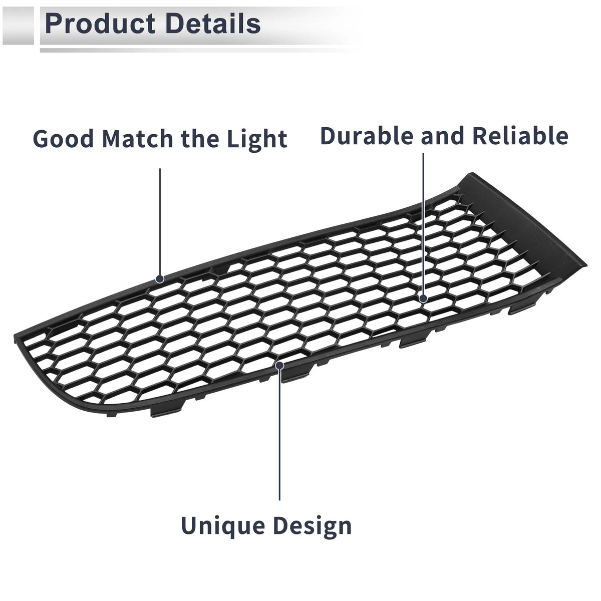Right Front Fog Light Grill for BMW 740i (2011-2015) - 1 x Black Cover