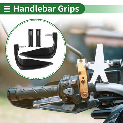 Hand Grips End Aluminum Alloy Rubber Black for Motorcycle