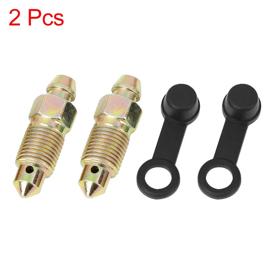 2 x Banjo Bolt Bleeder Screw with Cap for Motorcycle