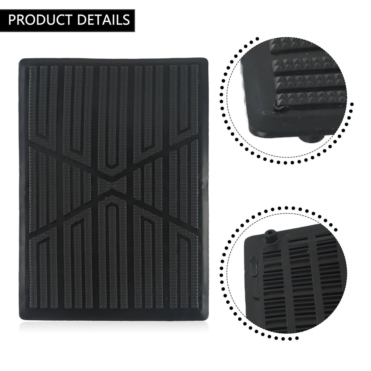Floor Pad Heel Foot Mat Pedal Patch Cover Black PVC Waterproof for Car