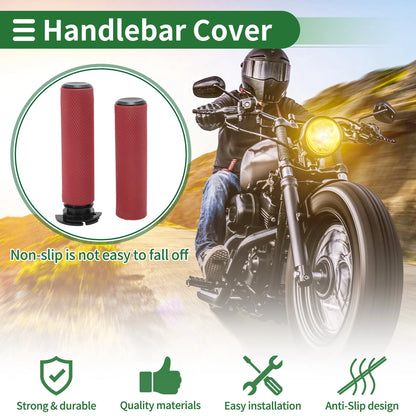 7/8" 22mm Hand Grips / Handlebar Grips TPU Dark Red