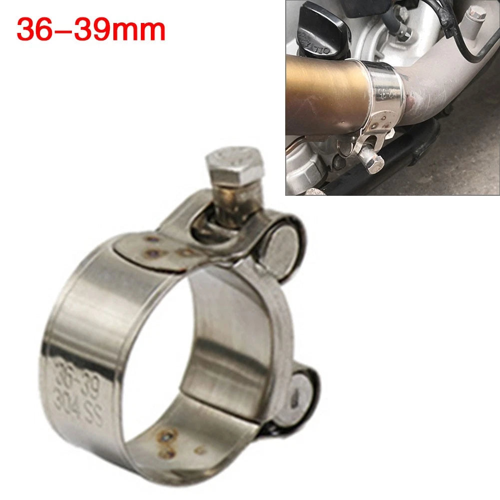 36-39mm Stainless Steel Exhaust Pipe Clamp for Motorcycle (No Year)