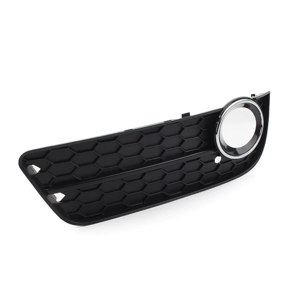 Left Front Bumper Fog Light Grille Cover w/ Chrome Ring for Audi A5 (2008-2011)
