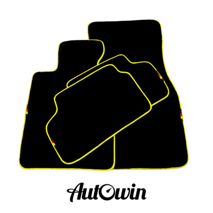 Black Floor Mats for BMW 3 Series M3 E36 with Yellow Trim (1992-1999)