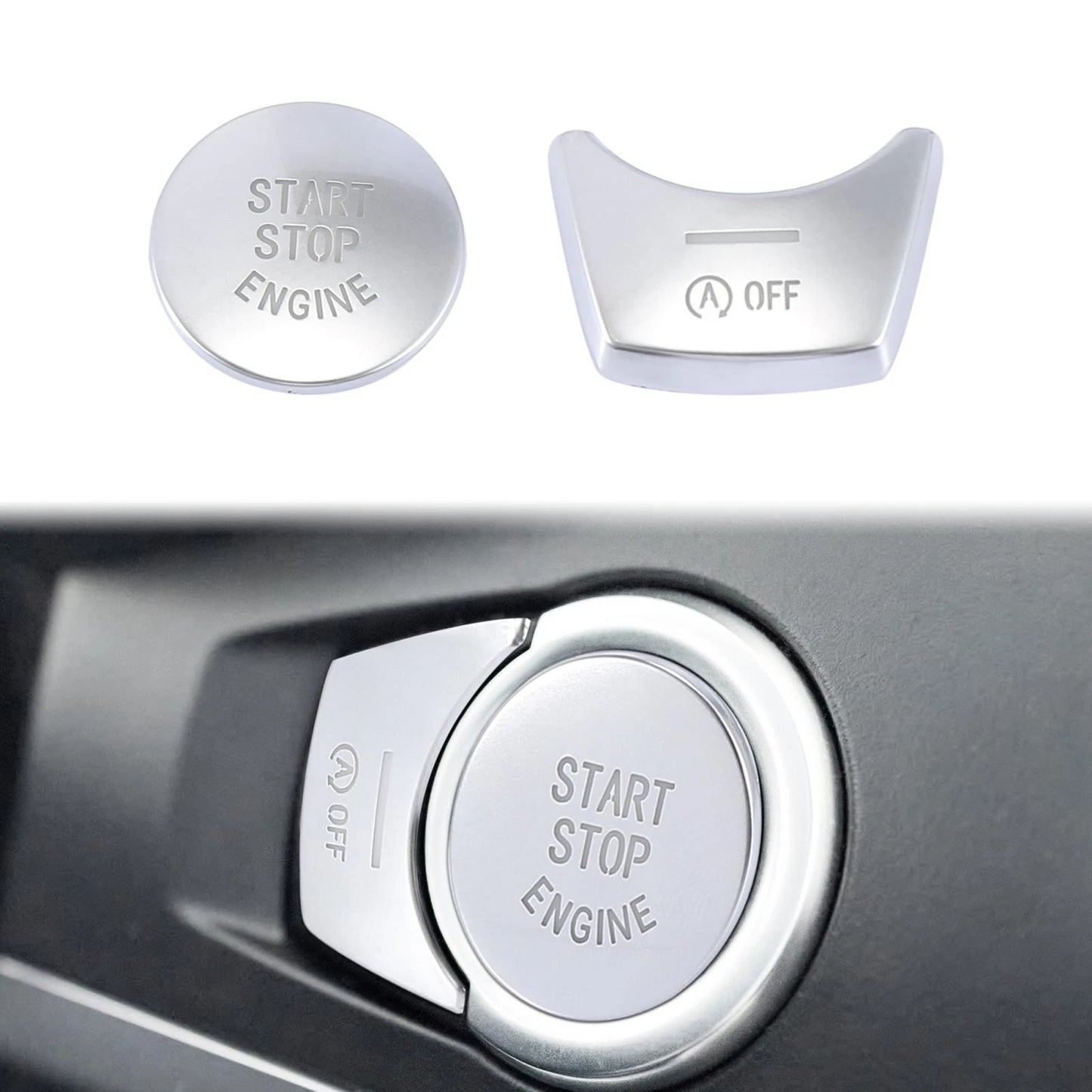 Off & Engine Start Stop Switch Button Cover Set for BMW 5 Series (2011-2017)