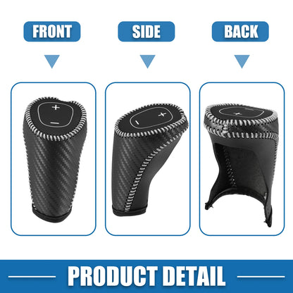 Gear Shifting Knob Cover Trim for Chevy Equinox Malibu Black Gray Stitches