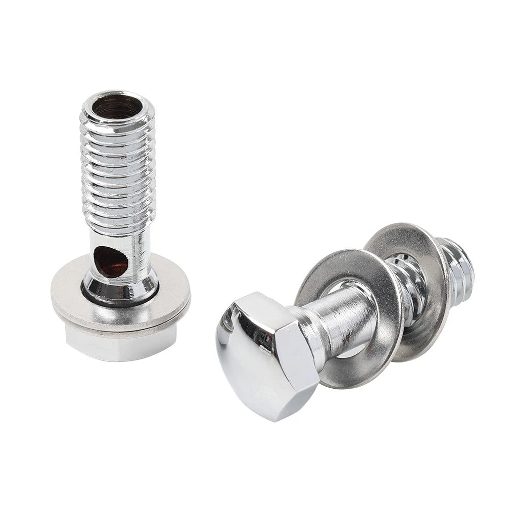 Chrome Head Breather Bolts for Harley Road King FLHR, Softail FXST (1994-1999)