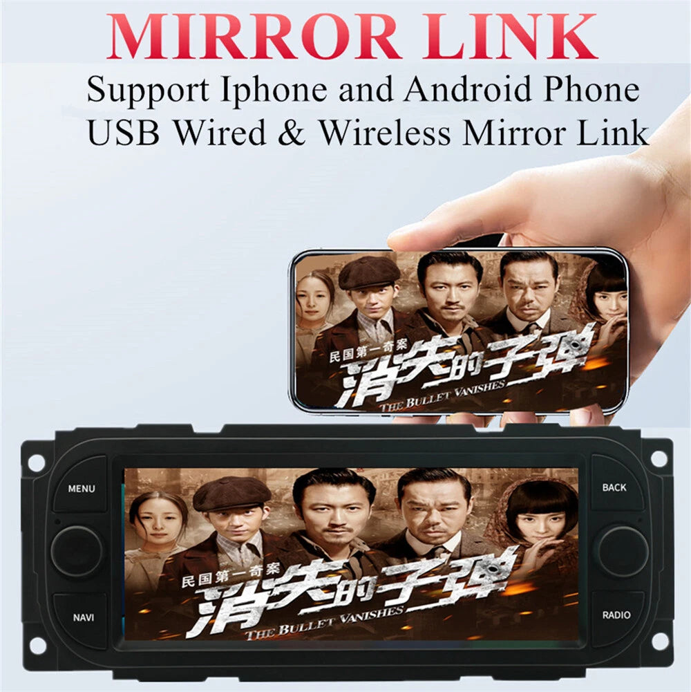 6.8" Android 13 Stereo Radio GPS Navigation for Jeep Chrysler Dodge (2011-2023)