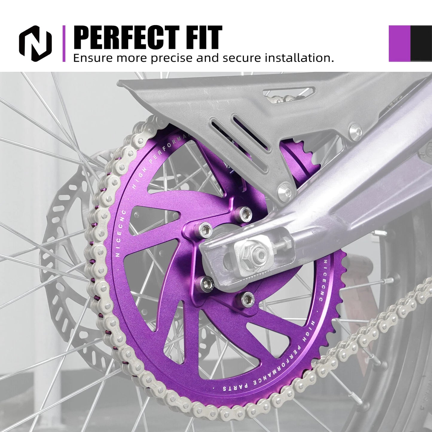 58T Rear Chain Sprocket for Surron Light Bee X (2018-2023) Aluminum Purple
