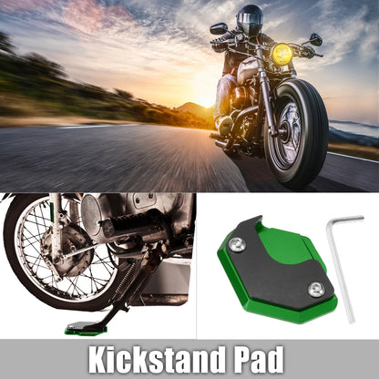 Aluminum Alloy Motorcycle Kickstand Pad for Honda - Black Green