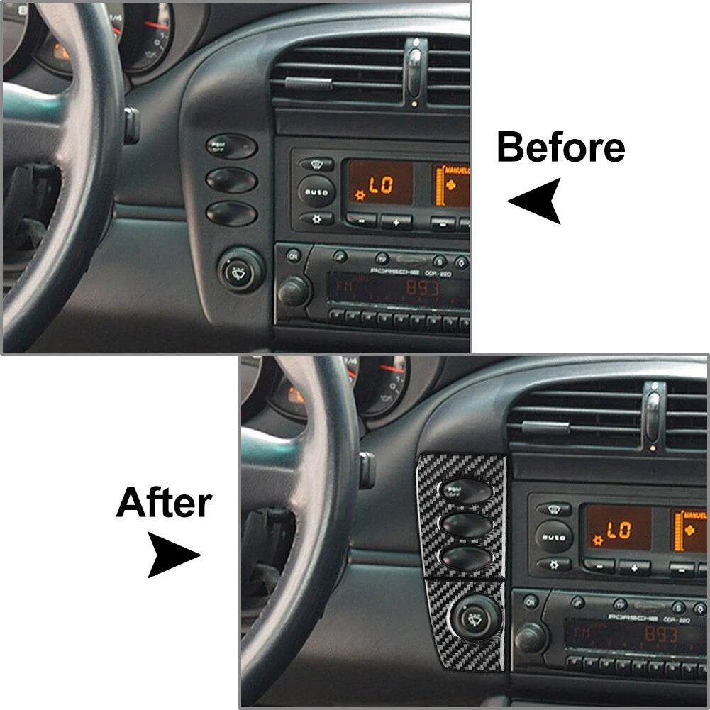 Radio Control Switch Panel Cover Trim for Porsche Boxster 1998-2004 Black