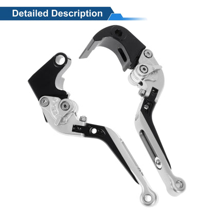 Adjustable Brake Clutch Levers for Honda CBR600RR (2003-2019) Silver Black