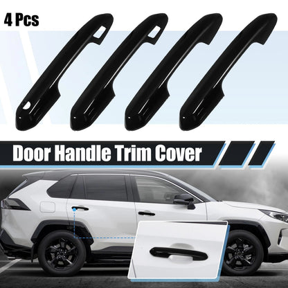4 x Car Side Door Handle Cover Trim for Toyota Highlander RAV4 (2019-2021) Black