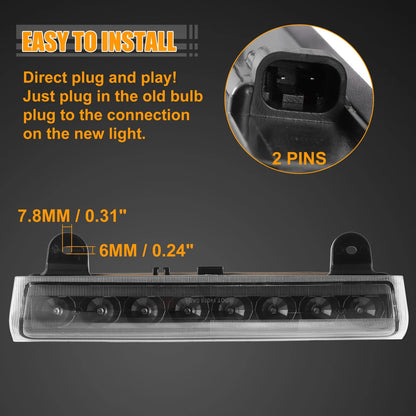 LED Third High Mount Brake Light for Chevrolet Suburban ABS Black