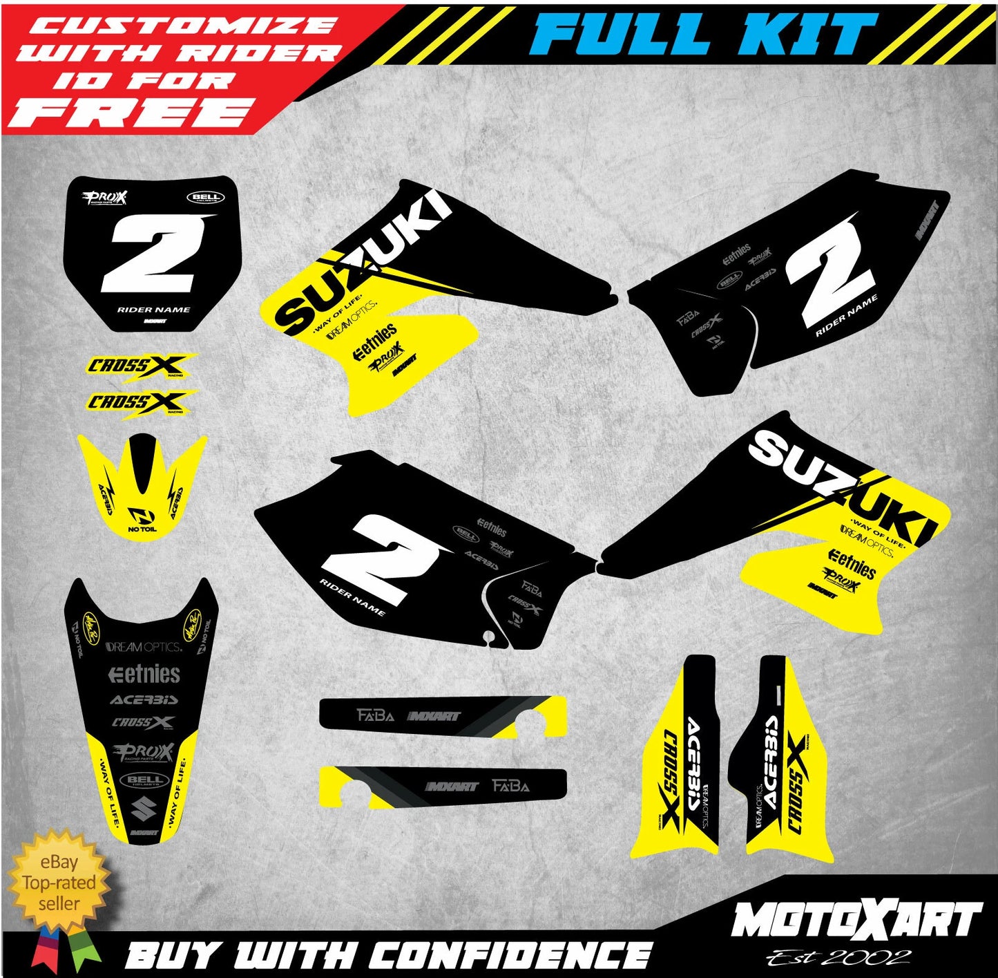 Custom Decal Kit for Suzuki RMZ 250 (2004-2006)