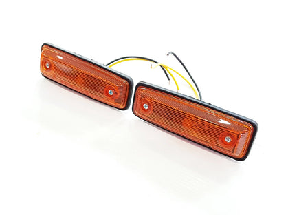 Front Bumper Blinkers Lamps Amber for Toyota Hilux Ute (1978-1983)