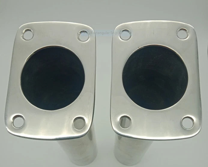 90° Fishing Rod Holder x 2 Stainless Steel Flush Mount Polished