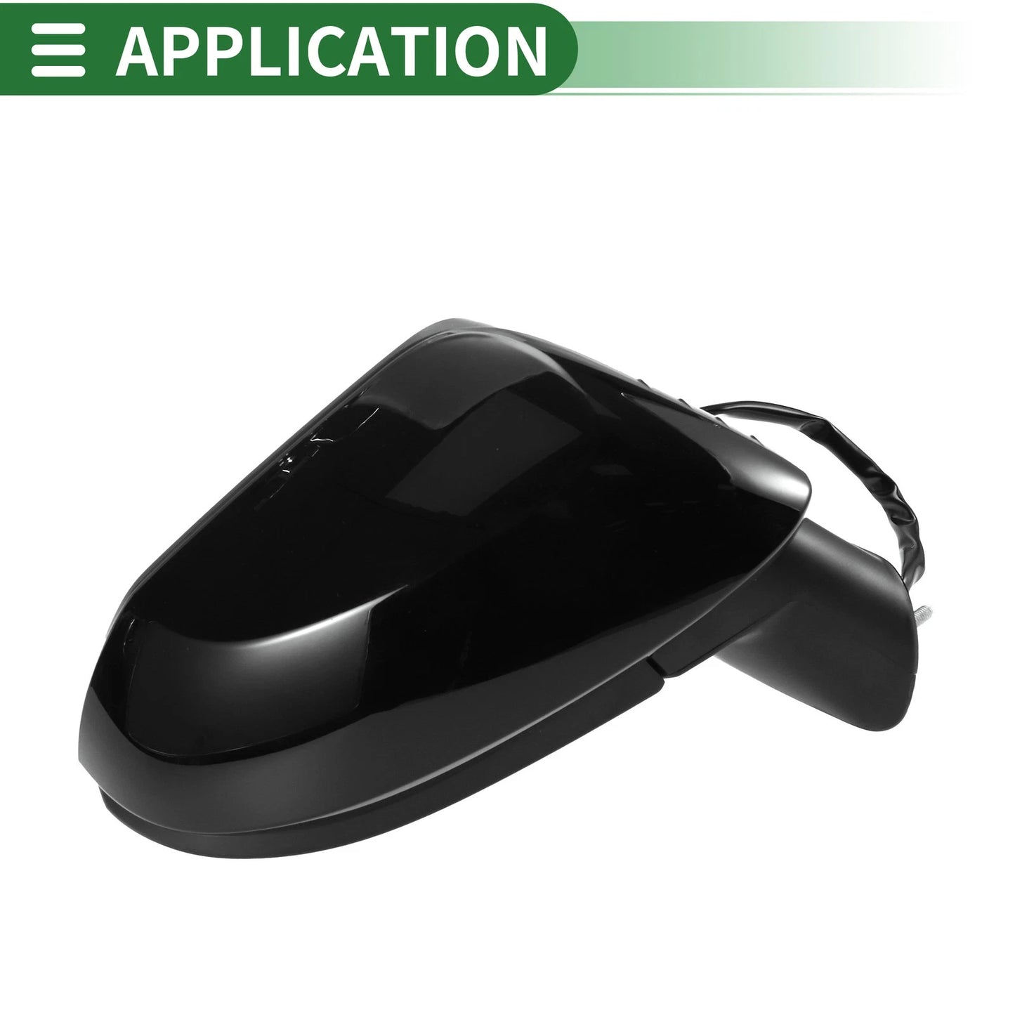 Right Side Door Mirror for Toyota Corolla Manual Folding Gloss Black (2014-2019)